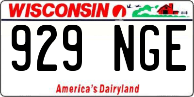 WI license plate 929NGE