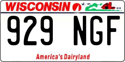 WI license plate 929NGF