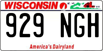 WI license plate 929NGH