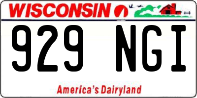 WI license plate 929NGI