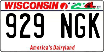 WI license plate 929NGK