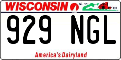 WI license plate 929NGL