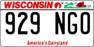 WI license plate 929NGO