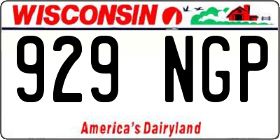 WI license plate 929NGP