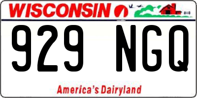 WI license plate 929NGQ
