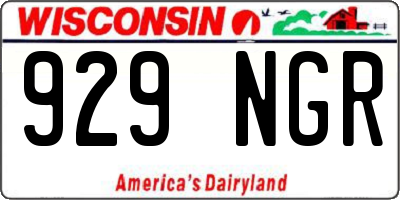 WI license plate 929NGR