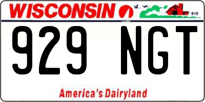 WI license plate 929NGT