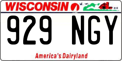 WI license plate 929NGY