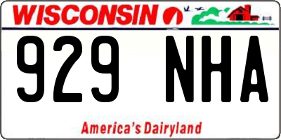 WI license plate 929NHA