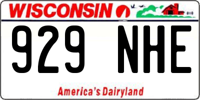 WI license plate 929NHE