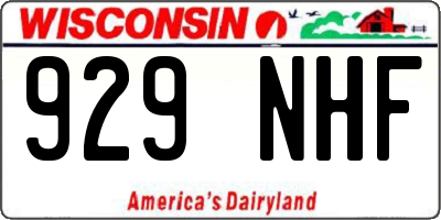 WI license plate 929NHF
