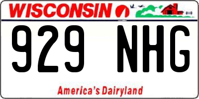 WI license plate 929NHG
