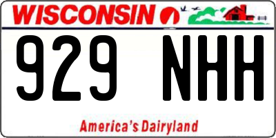 WI license plate 929NHH