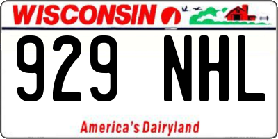WI license plate 929NHL