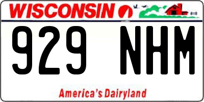 WI license plate 929NHM