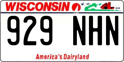 WI license plate 929NHN