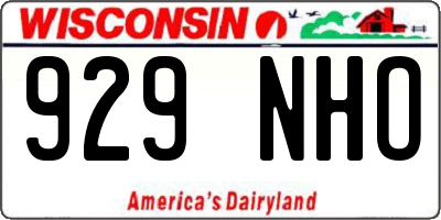 WI license plate 929NHO