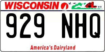 WI license plate 929NHQ