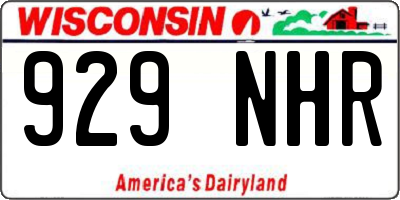 WI license plate 929NHR
