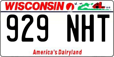 WI license plate 929NHT