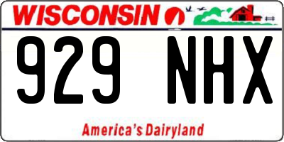 WI license plate 929NHX