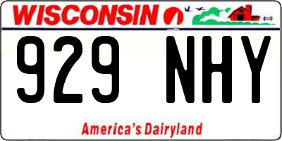 WI license plate 929NHY