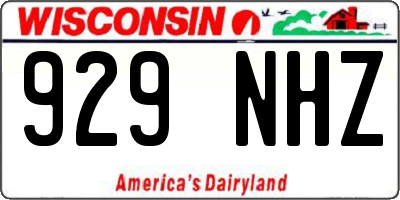 WI license plate 929NHZ