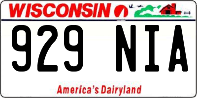 WI license plate 929NIA