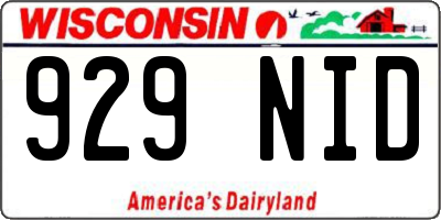 WI license plate 929NID