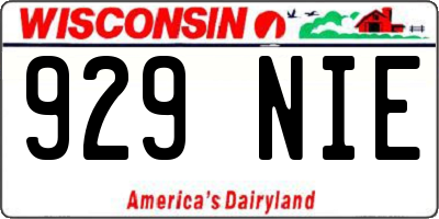 WI license plate 929NIE
