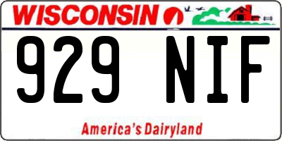 WI license plate 929NIF