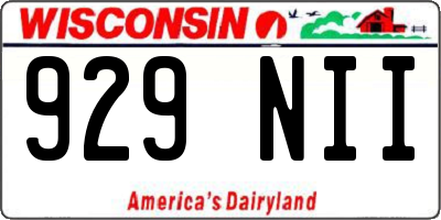 WI license plate 929NII
