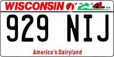 WI license plate 929NIJ