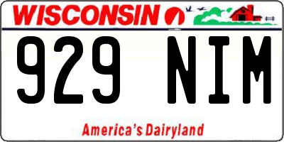 WI license plate 929NIM