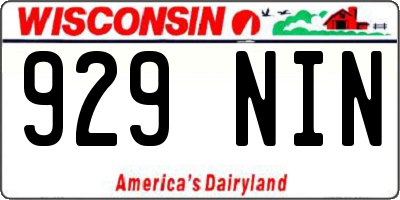 WI license plate 929NIN