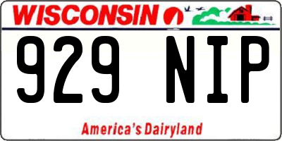 WI license plate 929NIP