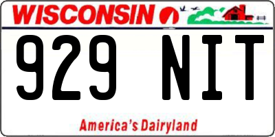 WI license plate 929NIT