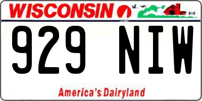WI license plate 929NIW