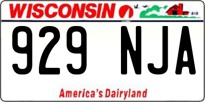 WI license plate 929NJA