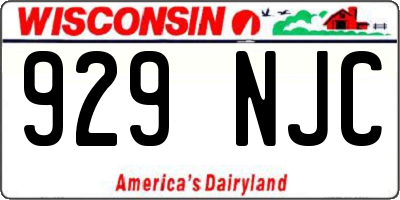 WI license plate 929NJC