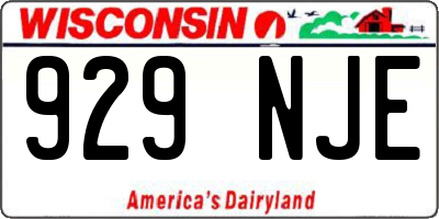 WI license plate 929NJE