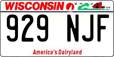 WI license plate 929NJF