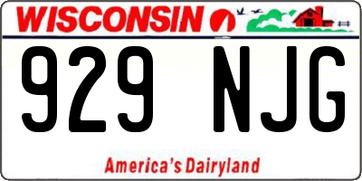 WI license plate 929NJG