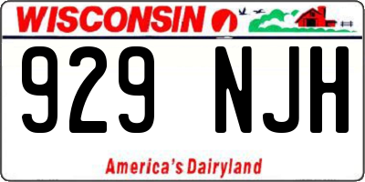 WI license plate 929NJH