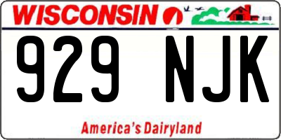 WI license plate 929NJK