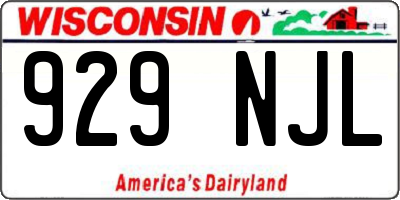 WI license plate 929NJL