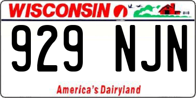 WI license plate 929NJN