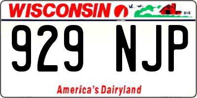 WI license plate 929NJP