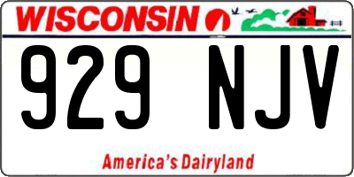 WI license plate 929NJV