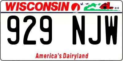 WI license plate 929NJW